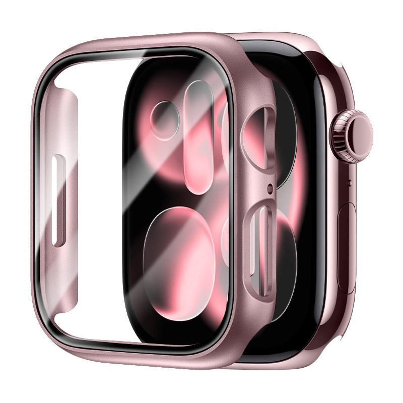 Screen Protector For Apple Watch Series 11 10 46mm 42mm 9 8 7 6 5 SE 45mm/41/44/40/42/38mm Tempered Glass+PC Bumper Cover Case
