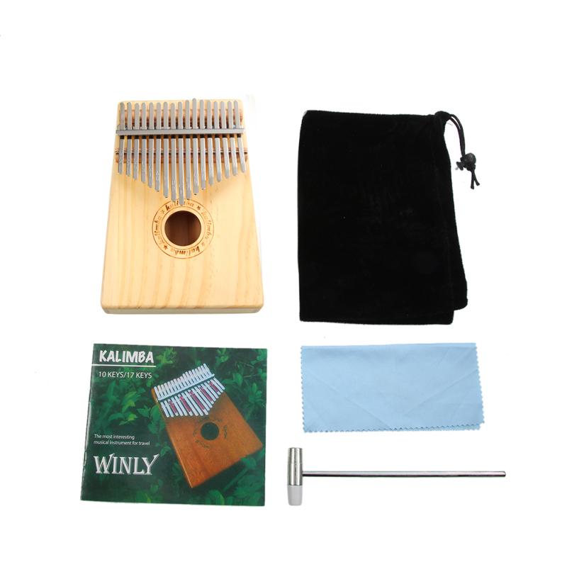 17 Keys Pine Wood Kalimba Finger Piano Thumb Mbira Musical Instrument for Music Tyro Children