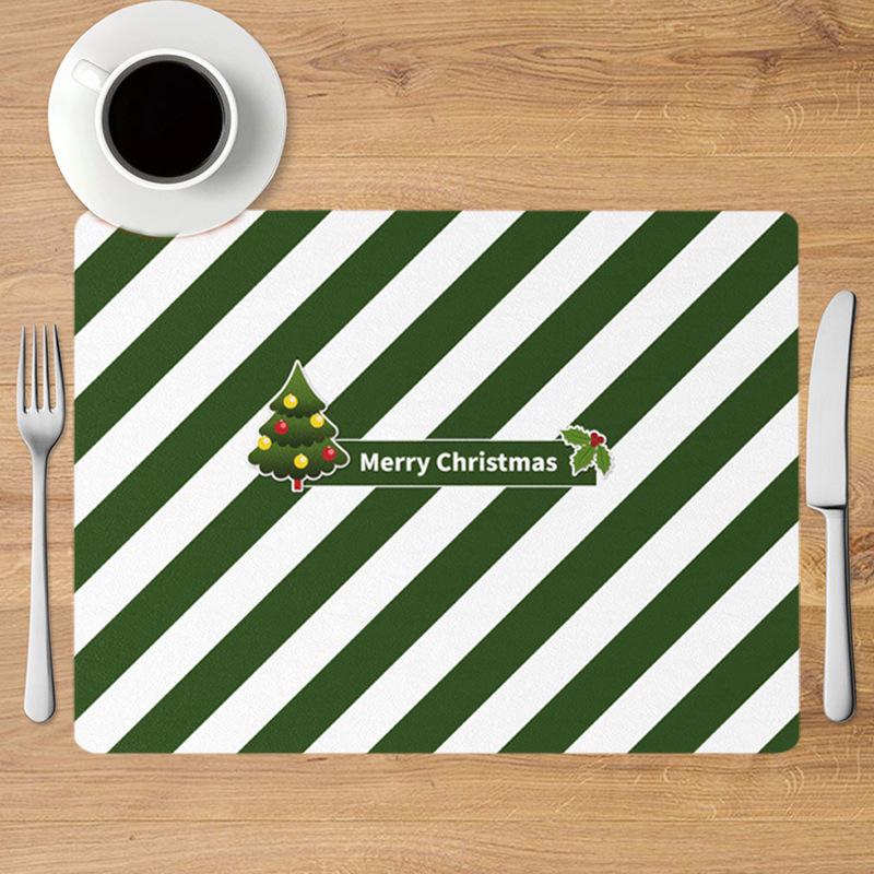 Weihnachts-Leinen rutschfeste hitzebeständige Esstisch-Matte