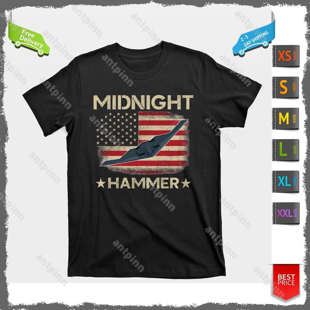 Retro Midnight Hammer Stealth Jet Operation USA Flag Tee Unisex T-Shirt Unisex Unisex T-Shirt S