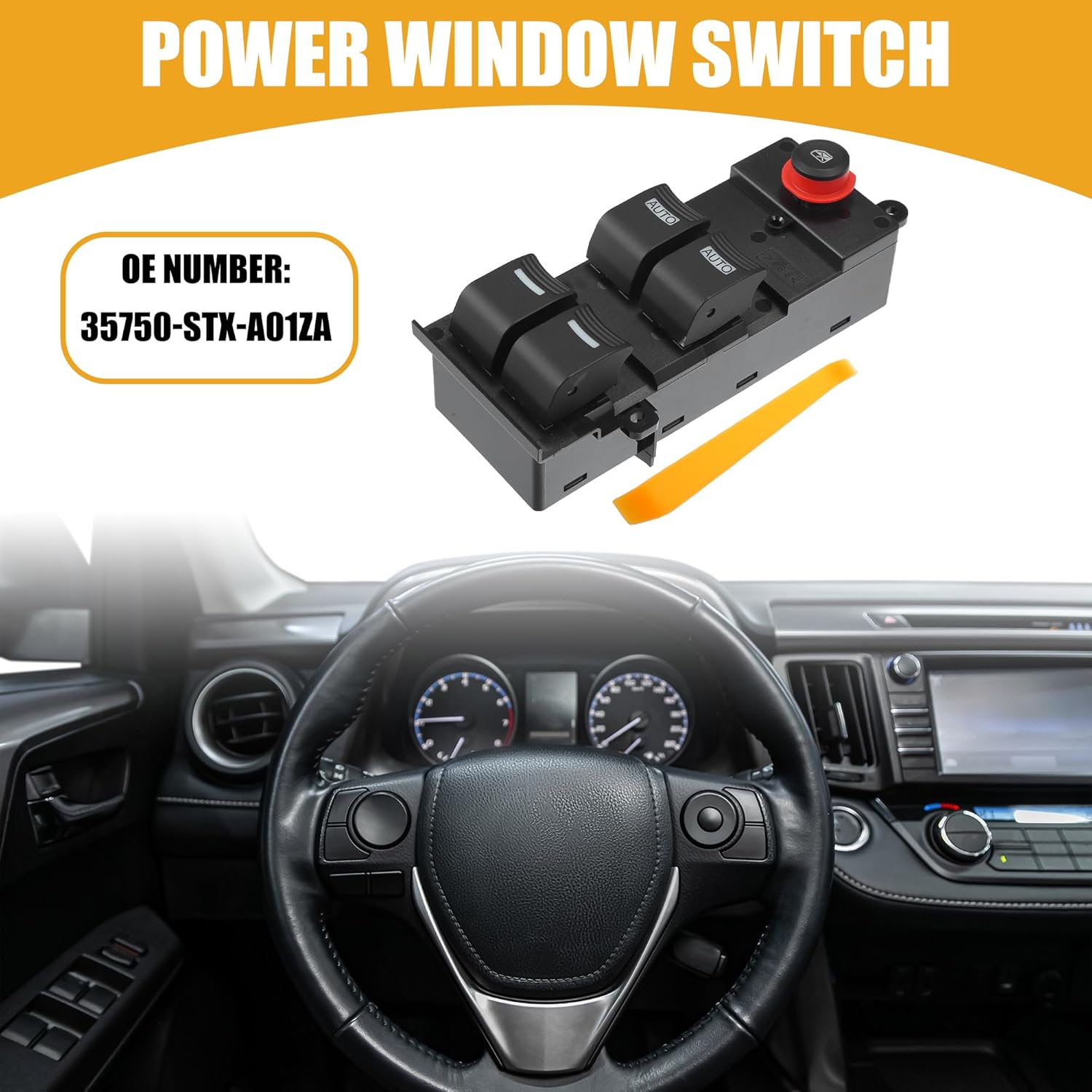35750STXA01ZA Front Driver Side Master Power Window Switch for Acura MDX 3.7L V6 2007-2013