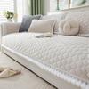 Cream Wind Crystal Fleece Sofa Cushion  Winter New Thickened Plush Seat Cushion Living Room Non-Slip Sofa Cover