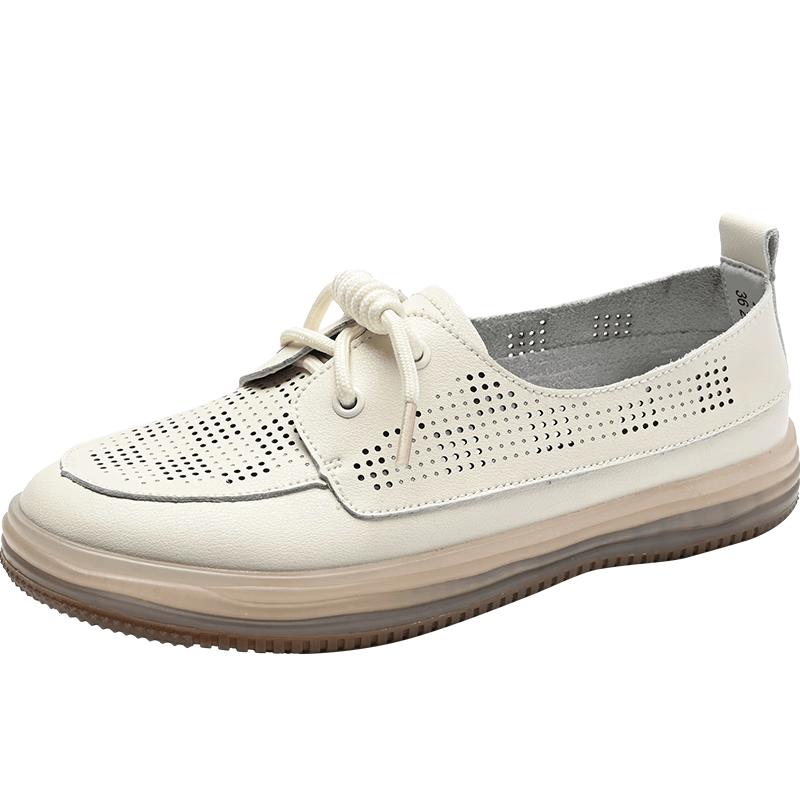 ZHR Women s Versatile Leather White Sneakers BT33E 39