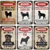Beware Of Dog Warning Metal Sign German Shorthaired Pointer Aussie Dachshund Labrador Doxie Bulldog Dobermann Pyrenees Shiba Pug