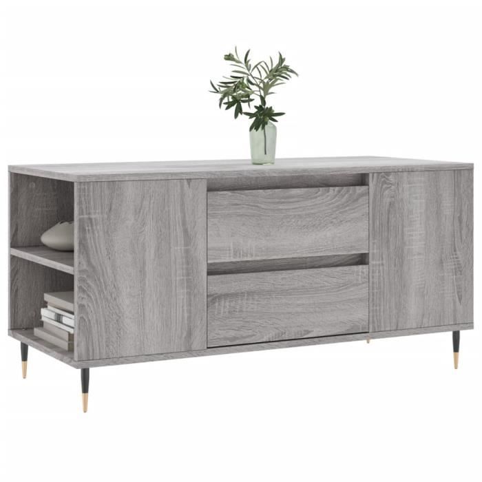 VidaXL Coffee Table Sonoma Grey 102x44.5x50 Cm Engineered Wood 830994