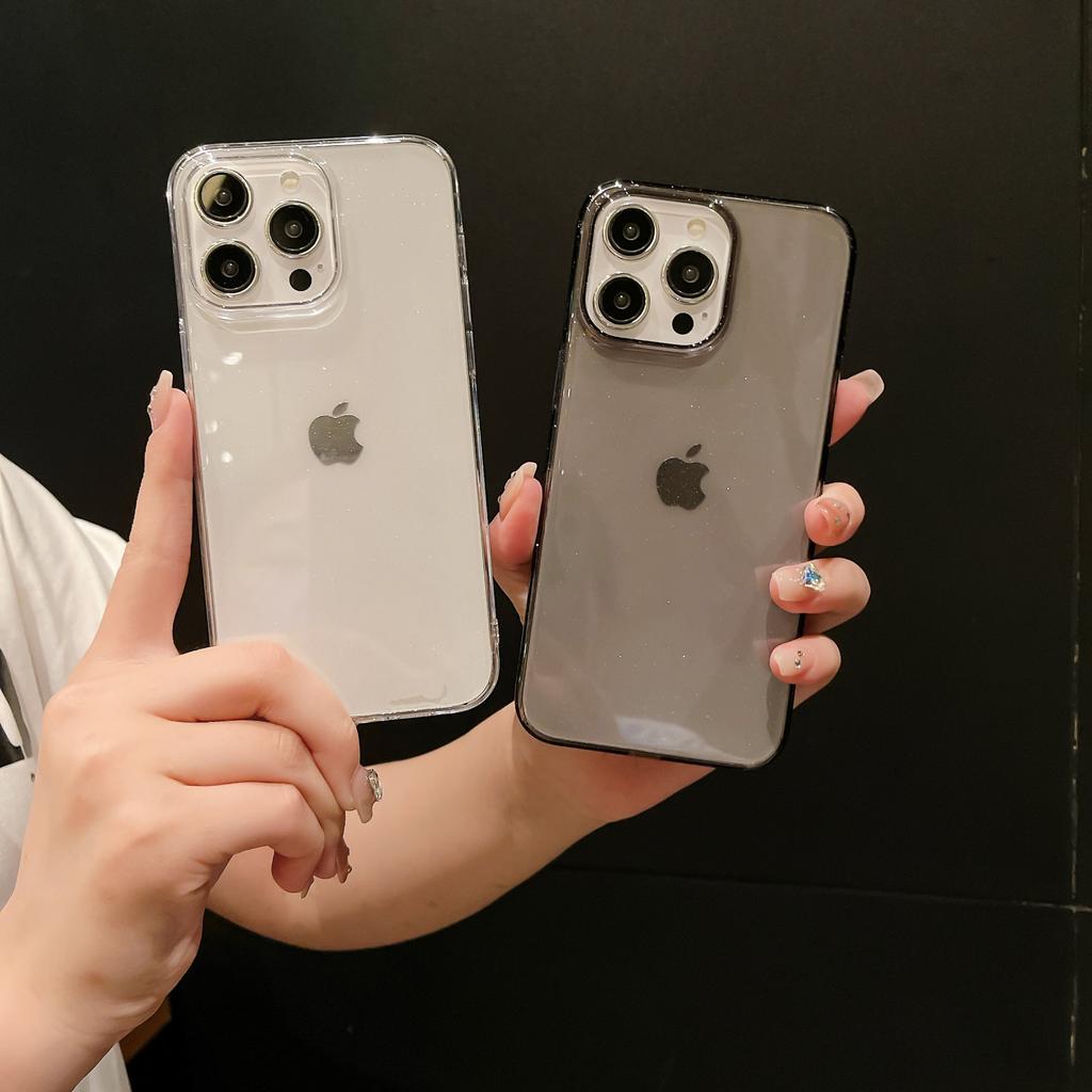 16 Transparent Glitter PC Transparent and Not Yellowing Apple 14 Promax Mobile Phone Case Suitable for IPhone 15 Hard Shell 13