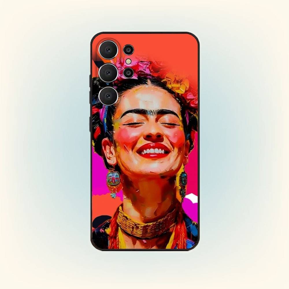 

Fashion F-FridaS-S K-Kahlo Phone Case For Samsung S25,24,23,22,30,21,10,9,Ultra,Plus,Lite,FE Black Soft Case Samsung S20fe
