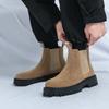 Fashion Men Chelsea Boots Retro Comfortable Ankle Boots 2025 Fashion Black Brown Comfortable Fashion British Style Thick-soled Heighteni
