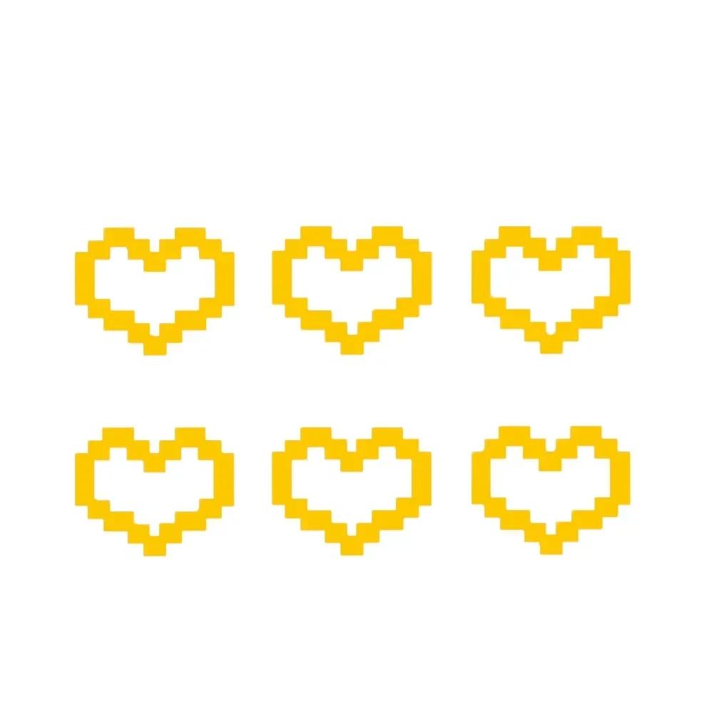 6Pcs Mosaic Heart Vinyl Stickers, Waterproof PVC Love Decals for Car Motorcycle Laptop