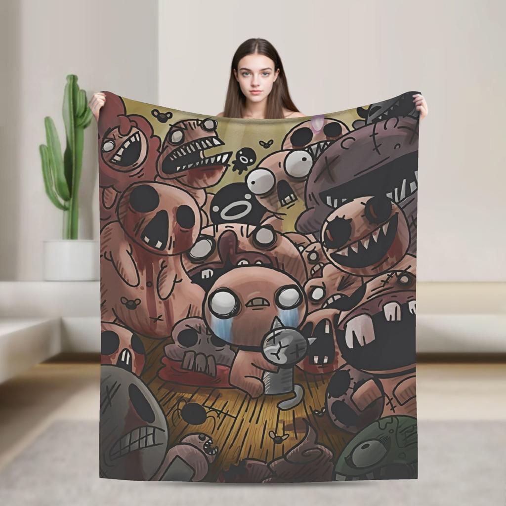 Funda de Manta de Dibujos Animados The Binding of Isaac Manta de Felpa para Lanzar Ultra-Suave para Coche Colcha