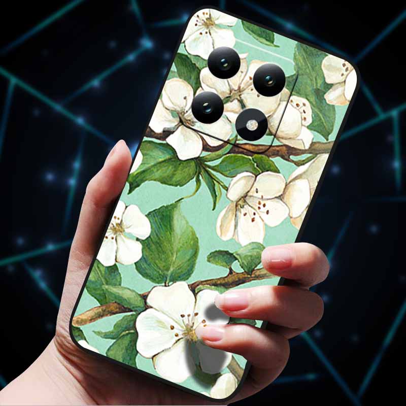 3D Flowers Emboss Fundas For Xiaomi 14T Pro 5G Case Soft Silicone Phone Cases for Xiaomi 14T 5G Back Covers Shell Mi 14T Pro Bag