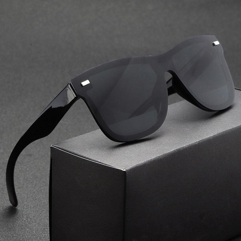New Joined Body Large Frame Square Sunglasses Men Women Multi Color Reflective Fashion Sun Glasses Travel Eyewear