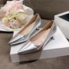 Fashion Women Shoes Pointed Toe Pumps Patent Leather Dress High Heels Boat Shadow Wedding Shoes Shoes for Wedding Women