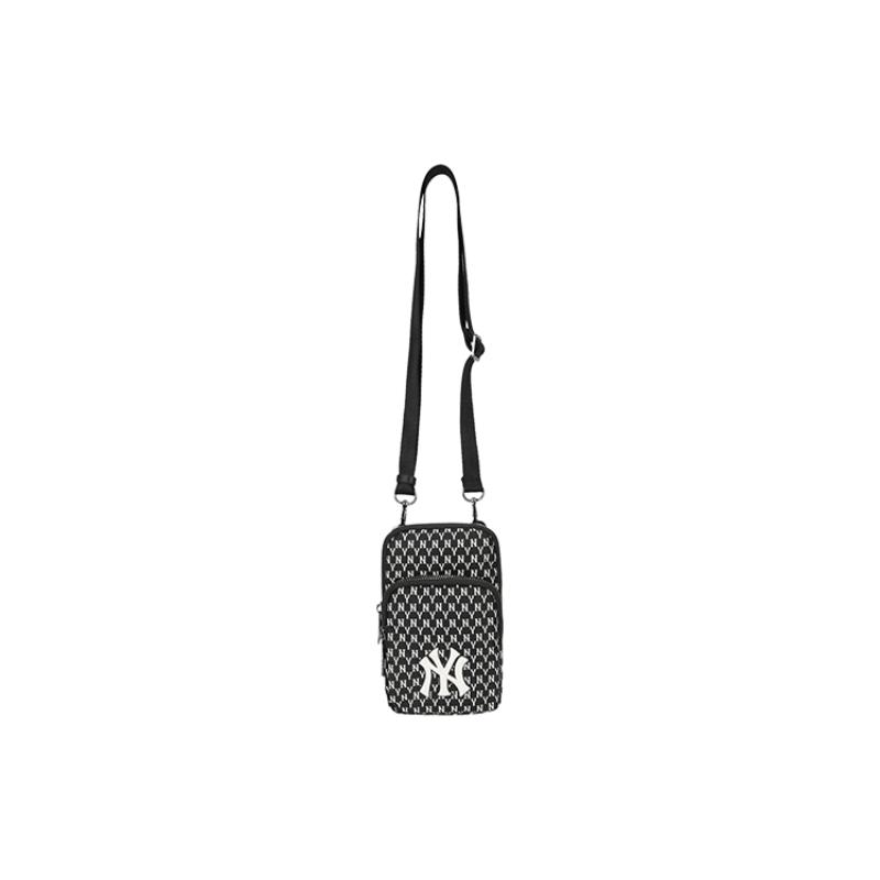 MLB Nylon Fabric Cell Phone Pouch, Shoulder Bag, Crossbody Bag Mini Unisex Black Casual 32BGDK011-50L