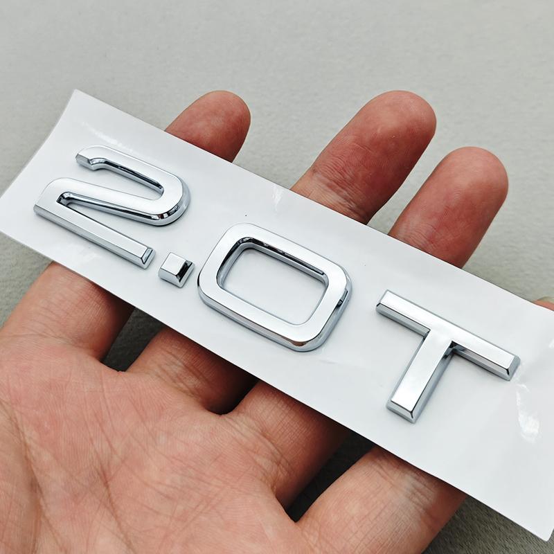 3D ABS Car Letters Rear Trunk Badge V10 V6T 2.0T Logo Sticker Emblem For  Audi A4 A5 A6 A7 A8 Q/S/RS/SQ Series Auto Accessories