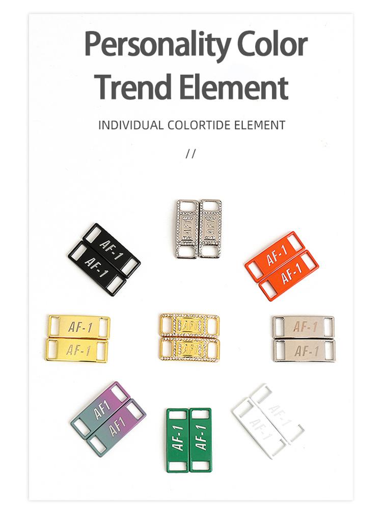 2pcs/pair AF1 Diamond Shoe Charms Fashion Laces Buckle Quality Metal Shoelaces Decorations Chapa Af1 Buckles Shoes Accessories