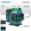 Yofidra 16 Lines 4D Laser Level Automatic 360 Horizontal Vertical Self-leveling Ultra Powerful Green Beam For 18V Battery