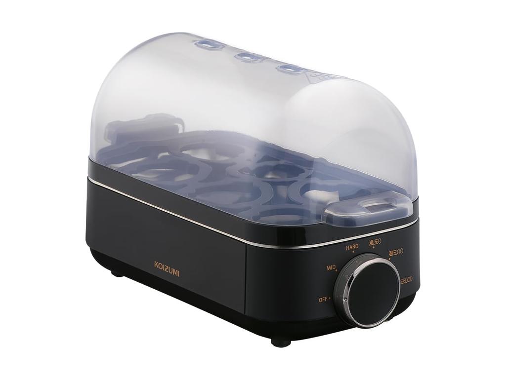 Koizumi Egg Steamer Boiled Egg Maker Hot Spring Egg Soft Boiled Egg Automatic Cooking Easy Operation Black KES-0400/K