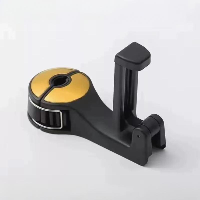 2-in-1 No Drill Car Headrest Phone Holder Hidden Rear Seat Lock Hook for Vehicle Back Seat Phone Mount Accessory