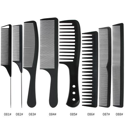 Comb Black Fine-tooth Metal Pin Anti-static Hair Style Rat Tail Comb Plastic Barber Comb Hair Styling Beauty Tools