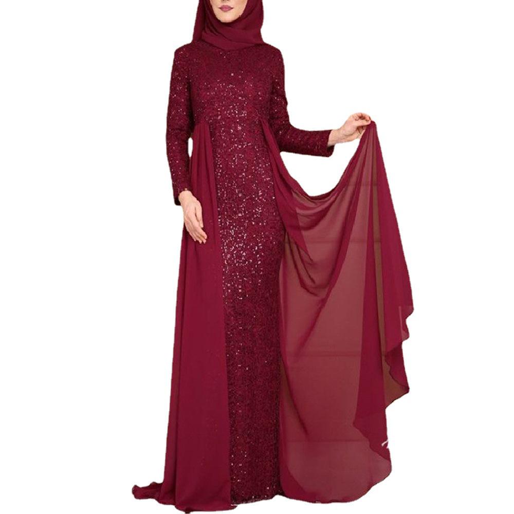 2025 Herbst/Winter Elegantes Langarmkleid mit Pailletten für Damen