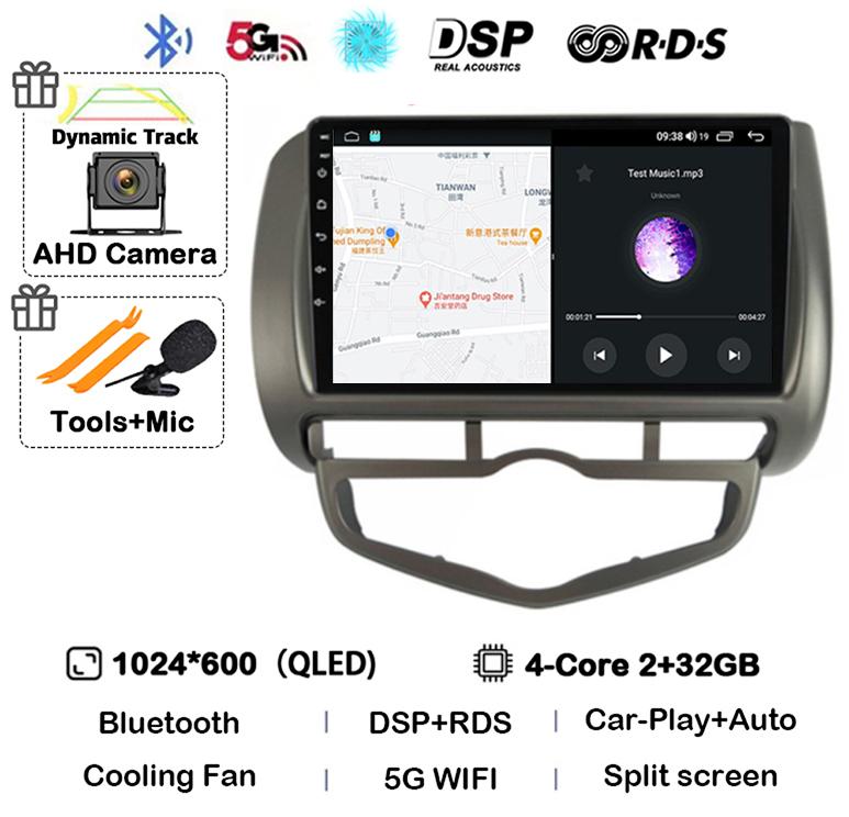 

Android 14 Auto Carplay WIFI+4G For HONDA JAZZ City 2002 - 2007 HD 2 Din Car Radio Multimedia Video Player Stereo GPS 360 Camera