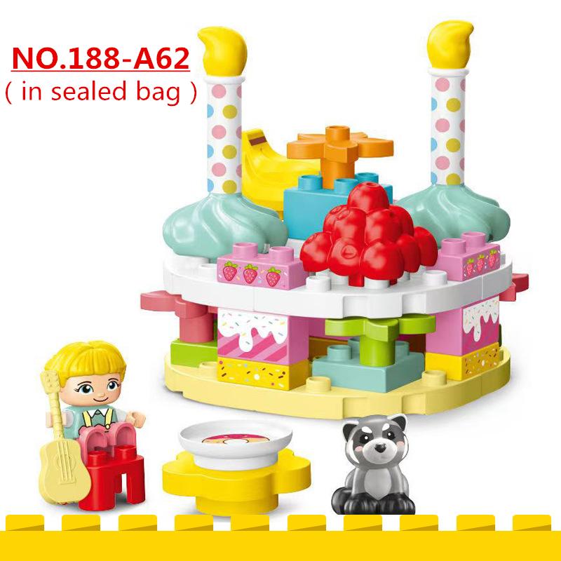 

45pcs/set Creative Happy Birthday Cake Series Large Particle Building Blocks Early Education Puzzle Toys For Kids Christmas Gift