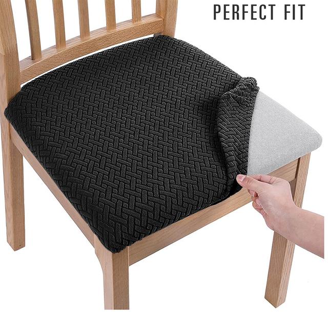 

Съемный чехол на сиденье обеденного стула, жаккардовые чехлы на обеденный стул, эластичный чехол для подушки сиденья, чехол для кухонных стульев