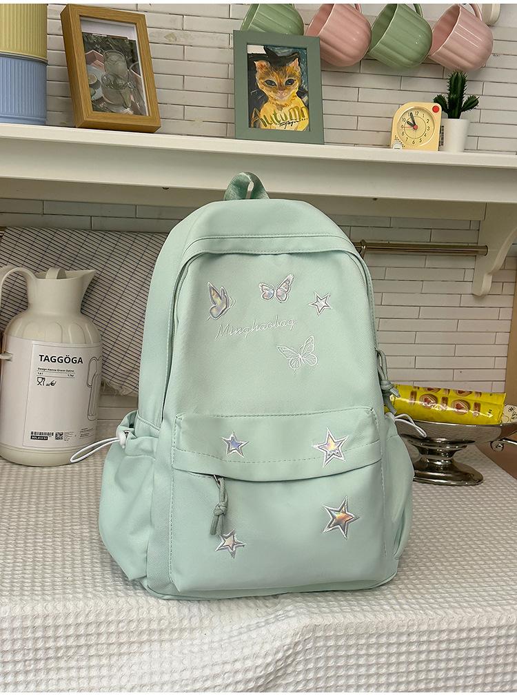Schoolbag Cute Star School Bag College Student Niche Girl Backpack ins Versatile School Bag Large Capacity Junior High School Backpack