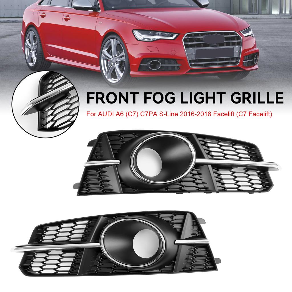 Fog Light Front Bumper Lower Grill 4G0807681AG 4G0807682AG  Fit A6 4G C7 A6l 2011-18