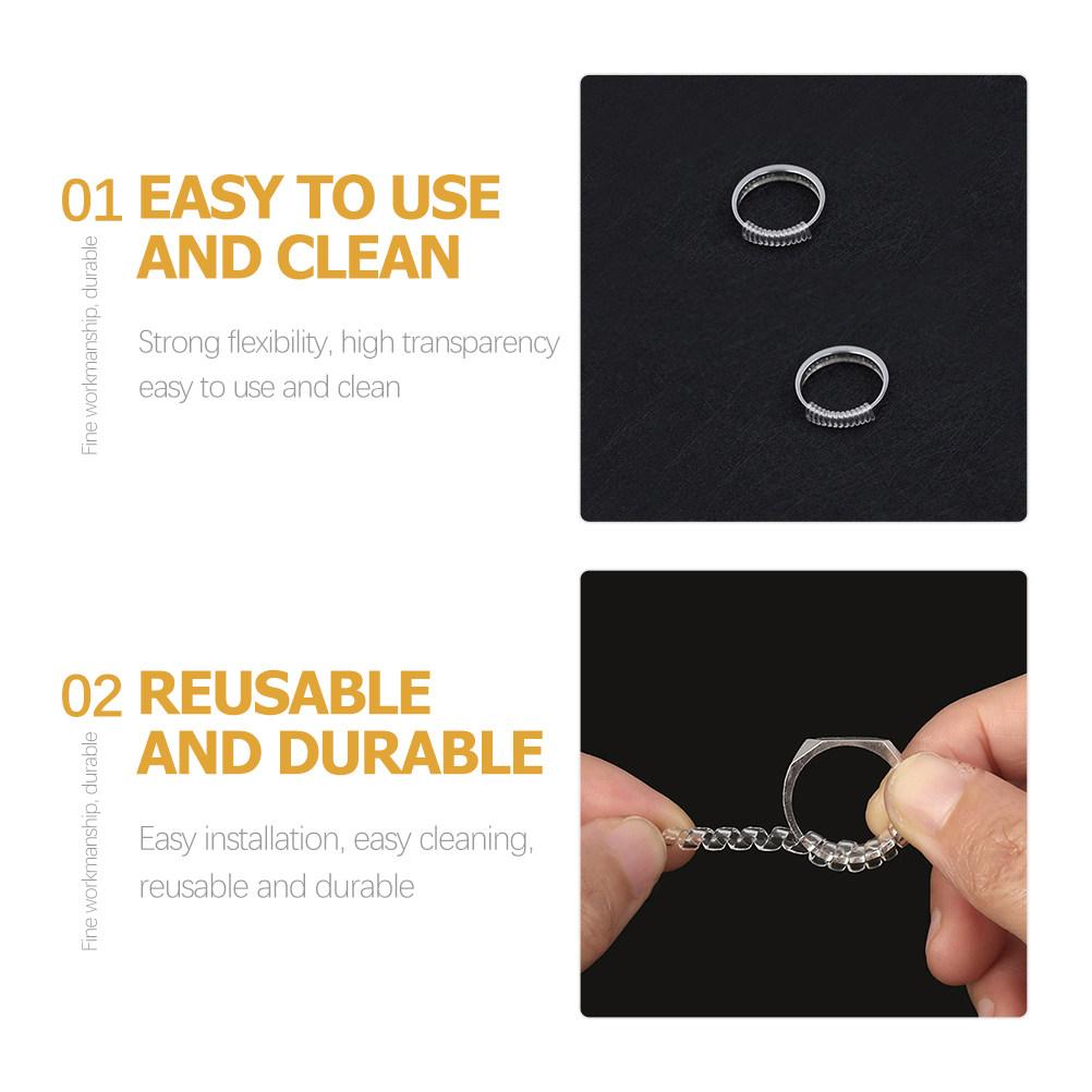 15Pcs Spring Ring Adjusters Transparent Elastic Tighteners for Jewelry Rings Resizing Tool Prevent Slippage Rotation Loss Women