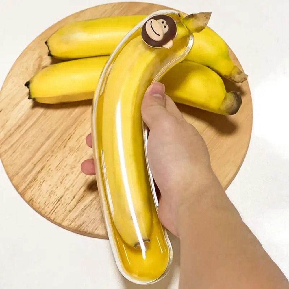Food Grade Plastic Banana Storage Case Reusable Banana Shaped Banana Saver Anti-Squeezing Wear-resistant Banana Storage Box