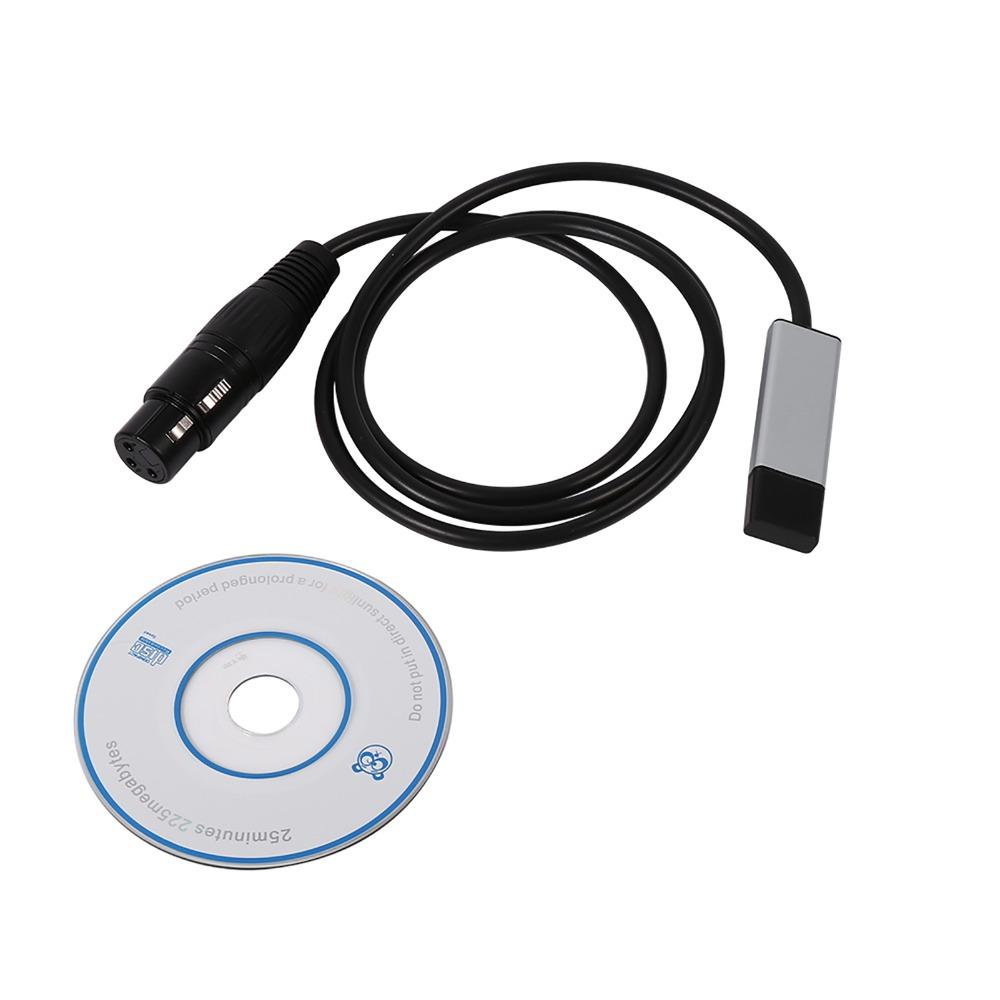 1m / 39.37inch USB To DMX Adapter Black DMX512 Controller USB DMX512 Converter  Lighting Dimmer