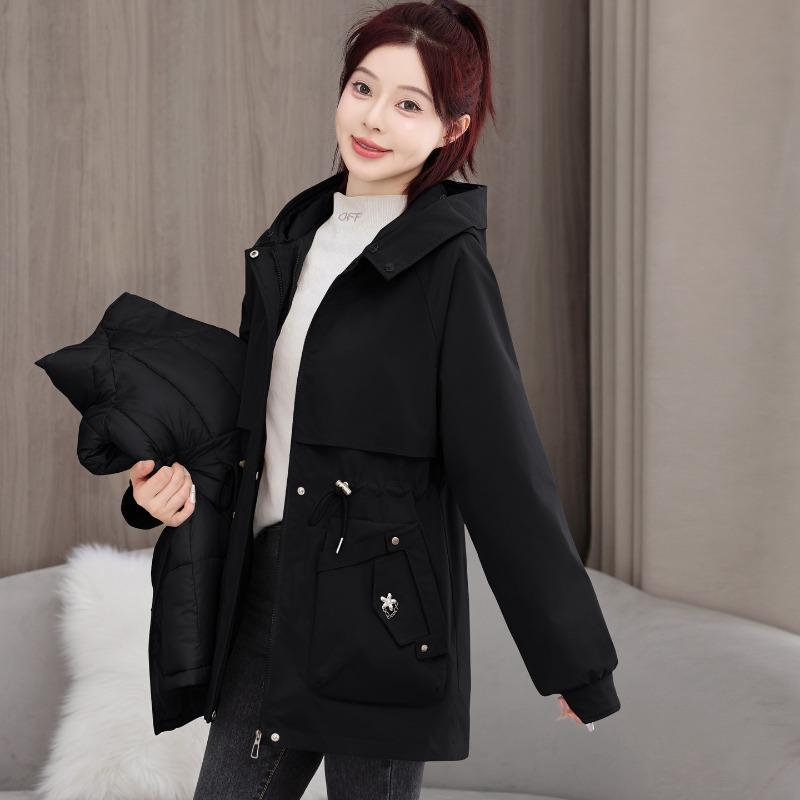 Pie overcome women's thickened new big fur collar removable one-piece three-piece tooling cotton-padded jacket trendy cotton-padded jacket