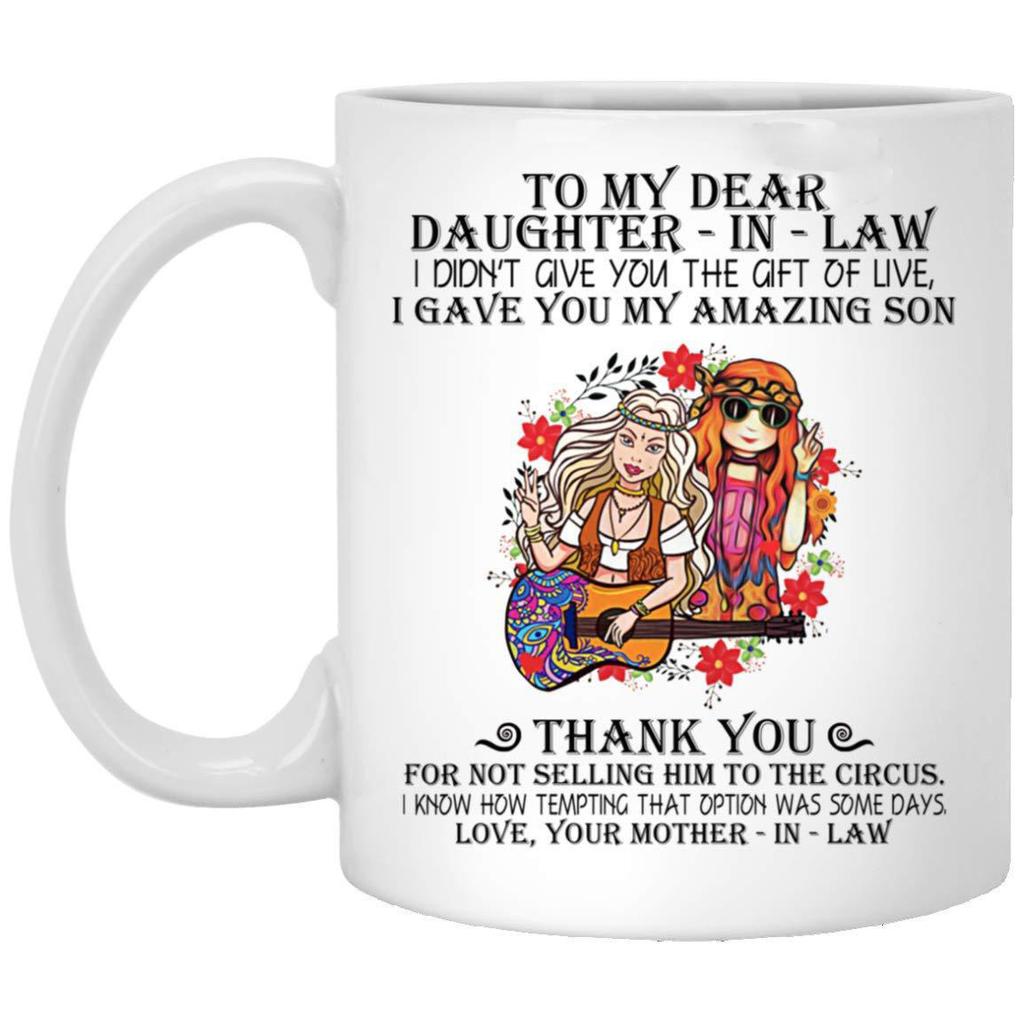 To My Dear Son-In-Law Daughter Daughter Son Ceramic Coffee Mug Water Cup English