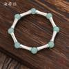 Natural Crystal Cut-face Beaded Bamboo Elastic Bracelet, High-end Men's and Women's Versatile Crystal Jewelry