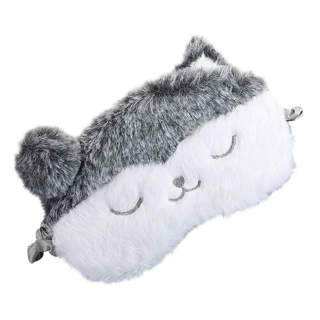 3D Cute Breathable Eye Mask Made from Natural Silk and Plush