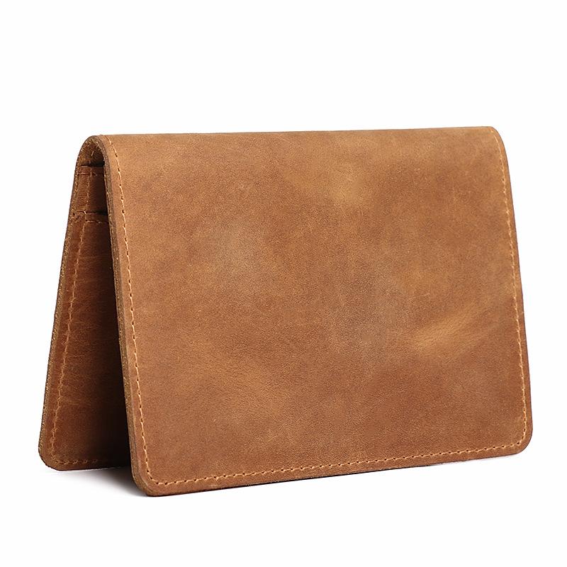 Genuine Leather For Men And Women On Business Trips Abroad Passport Bag Crazy Horse Leather Passport Bag Cowhide Card Bag Ticket Storage Bag