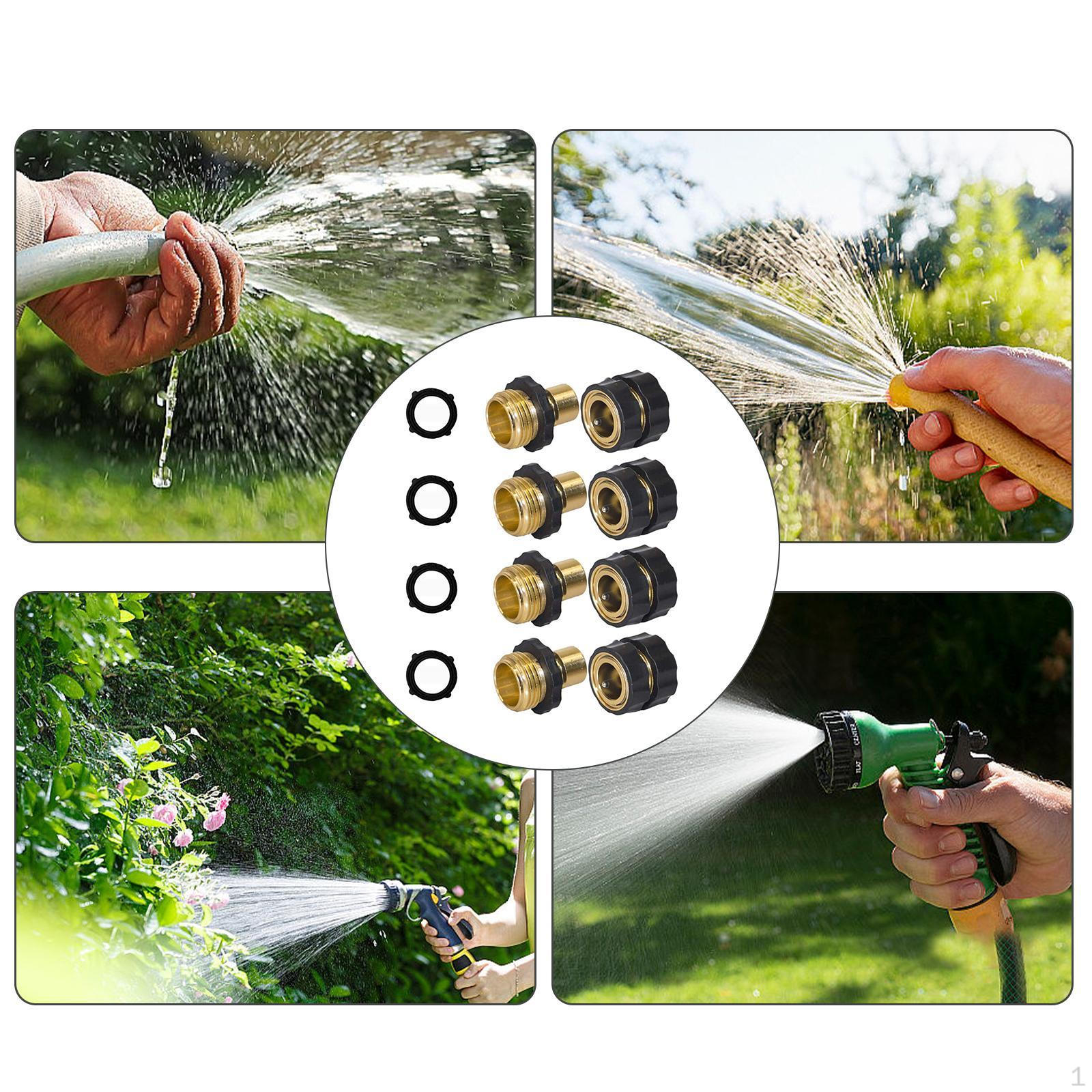 

3/4 Inch Garden Hose Connector Pair for Yard Maintenance Tools 4 Sets