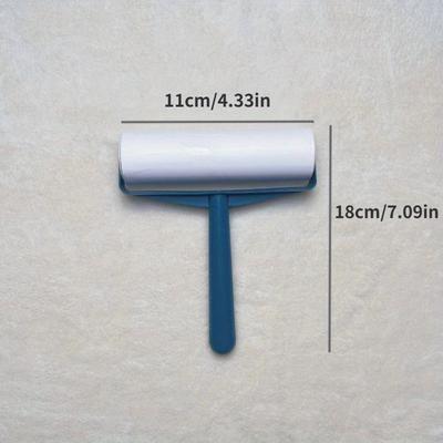 1handle 1 Roll Paper/2 Roll of Paper New Tearable Roll Paper Sticky Roller Brush Pet Hair Remover Clothes Carpet Cleaning Brush