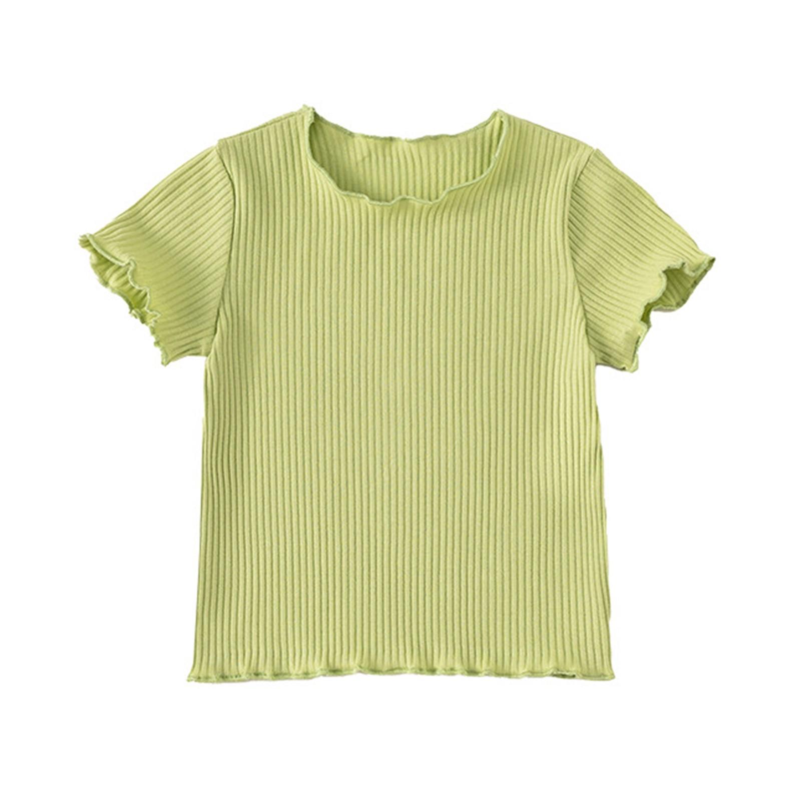 Summer Children Candy Color Girls Summer T-shirt Lace Sleeveless All Fashion Cute Top 130