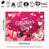 2D Romantic Mother's Day Backdrop Pink Heart and Flower Butterfly Decoration for Photo Booth
