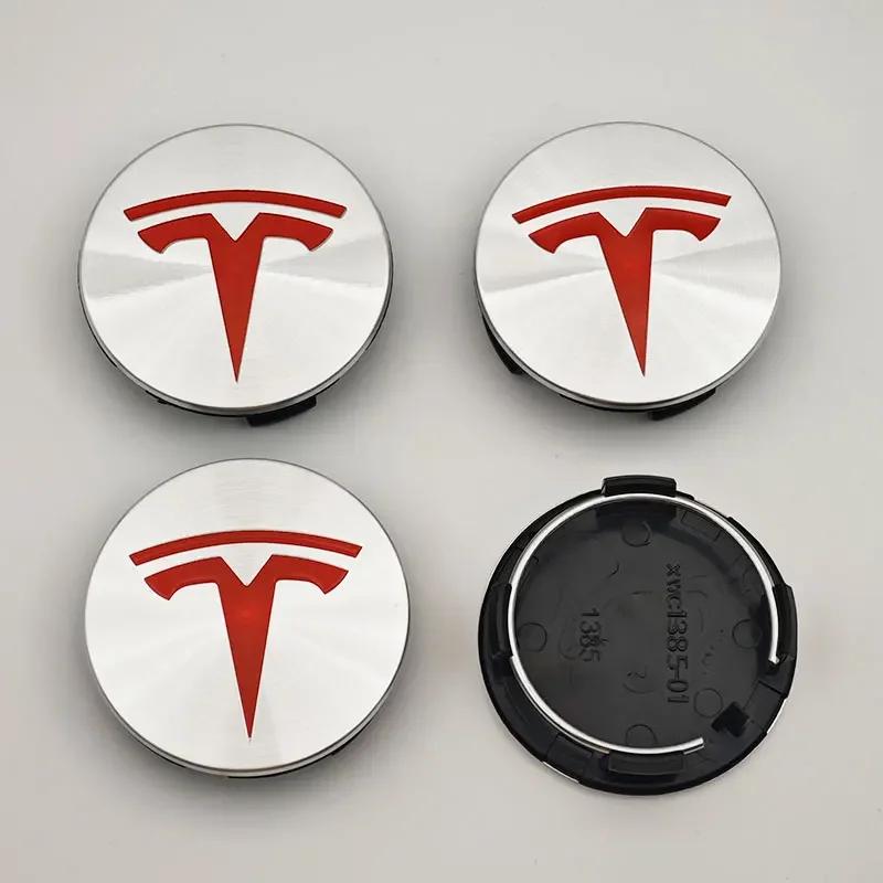 

Car Sticker Tesla ABS 4pcs/set 56mm Silver Red Original Car Wheel Center Caps Emblem Rims Hub Cover Logo For Tesla Model 3 Y X S