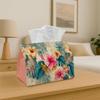 1pc Modern Tropical Palm Leaf Watercolor Tissue Box Holder & Napkin Dispenser - Multifunctional Decorative Organizer Compatible for Tissues/Roles/Shee