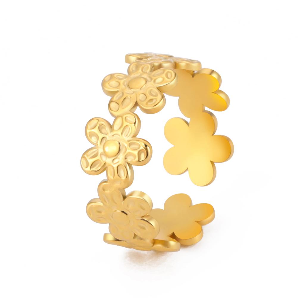 Xiaomi Skyrim Korean Style Boho Flower Rings for Women Stainless Steel Adjustable Engagement Finger Ring 2026 Jewelry Mother Day Gift