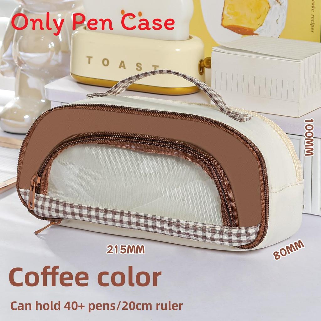 Cute Multicolor Fabric Pen Bag With Multiple Compartments For Office And School Use