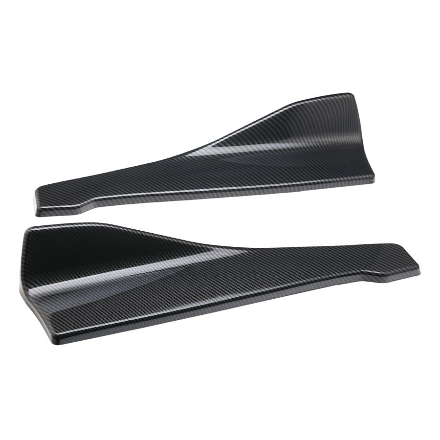 1 Pair Carbon Fiber Car Body Side Skirt Diffuser Winglet Bumper Spoiler Rear Lip