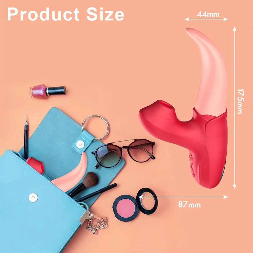 Licking Sucker G Spot Vibrator For Women Powerful Double Stimulation Clitoris Stimulator Dildo Vagina Massager Adult Sex Toy 18+