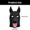 Unisex Latexdjur Hundmask Rolig Svart Hund Helmask Huvudbonad Maskeradkostym Halloween Cosplay Tillbehör