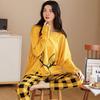 Two Piece Comfortable Women Homewear Set Loose Fit Large Size Winter Pajamas Korean Version Long Sleeve 18 Colors